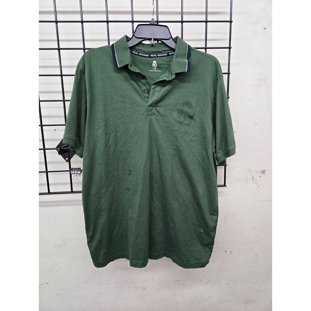 PRE-OWNED‎ REAL MADRID LICENSED POLO SHIRT GREEN XL SOME SPOTS